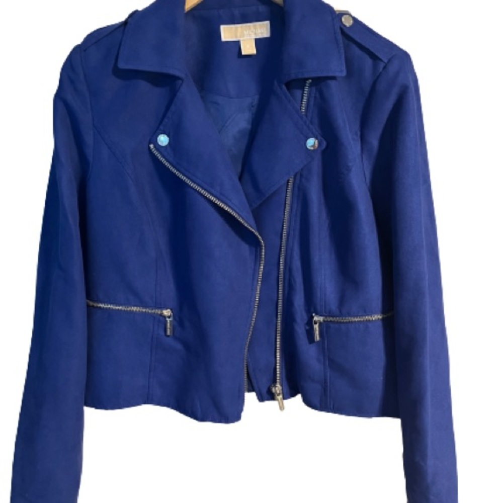 Blue Michael Kors Moto Jacket